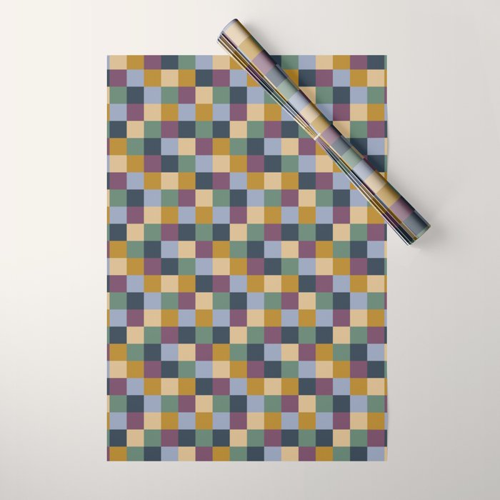 Bold Retro Checks Pattern - Small XIV Wrapping Paper Gallery Image 1