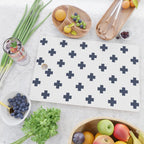 Navy Blue Swiss Cross Pattern Cutting Board Gallery Image 2