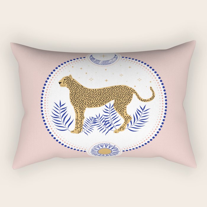 Wild Cheetah and the Moon 2 Rectangular Pillow Gallery Image 2