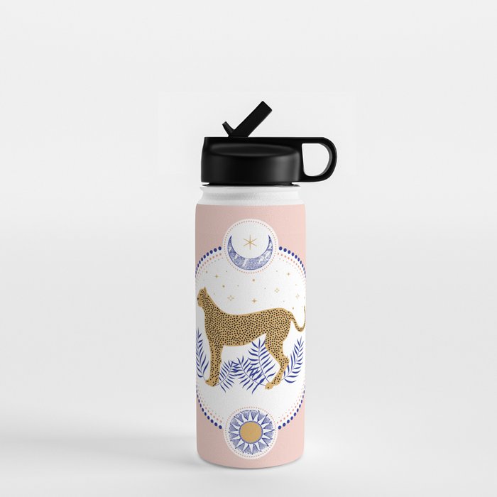 Wild Cheetah and the Moon 2 Water Bottle Gallery Image 1
