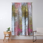Golden Girl: a pretty abstract mixed media piece in pink, white, gold, and gray Window Curtain Gallery Image 5