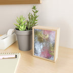 Golden Girl: a pretty abstract mixed media piece in pink, white, gold, and gray Mini Art Print Gallery Image 2