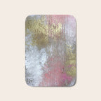 Golden Girl: a pretty abstract mixed media piece in pink, white, gold, and gray Bath Mat Gallery Image 1