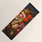 A festoon of fruit hanging from a blue ribbon 1670 still life portrait painting by Cornelis de Heem Yoga Mat Gallery Image 1