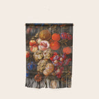 A festoon of fruit hanging from a blue ribbon 1670 still life portrait painting by Cornelis de Heem Wall Hanging Gallery Image 1