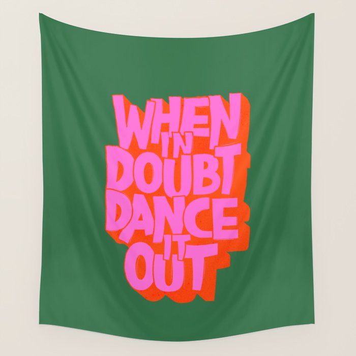 Dance It Out Pink And Green Wall Tapestry Gallery Image 4
