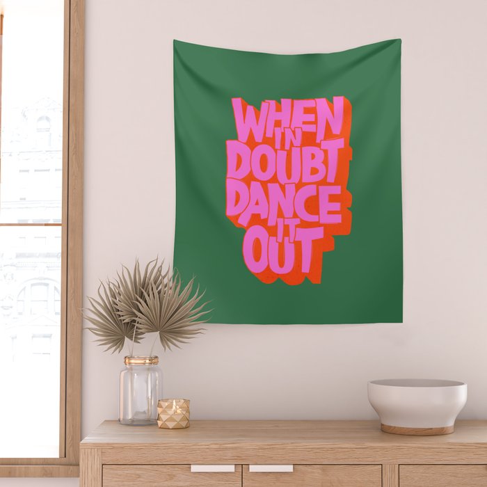 Dance It Out Pink And Green Wall Tapestry Gallery Image 2