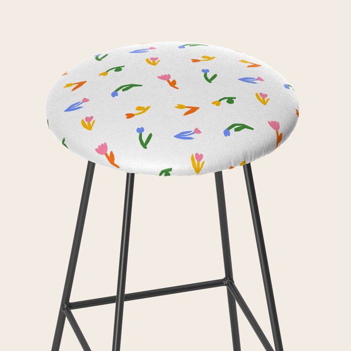 Colorful flower art patterm Stool Gallery Image 2