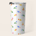 Colorful flower art patterm Travel Mug Gallery Image 3