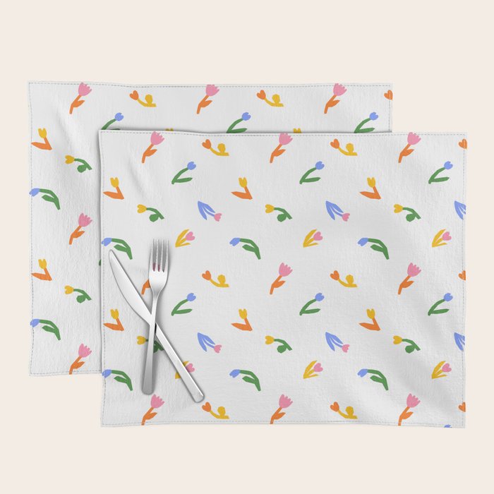 Colorful flower art patterm Placemat Gallery Image 1