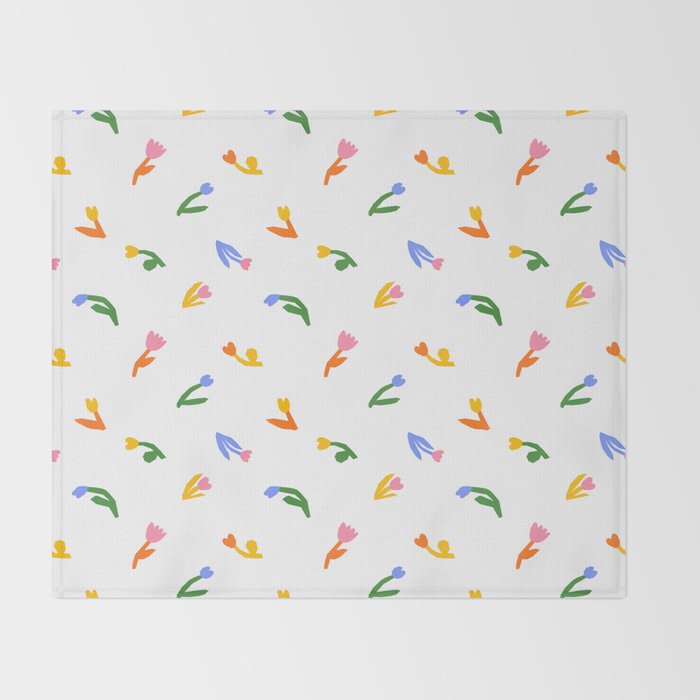 Colorful flower art patterm Throw Blanket Gallery Image 2