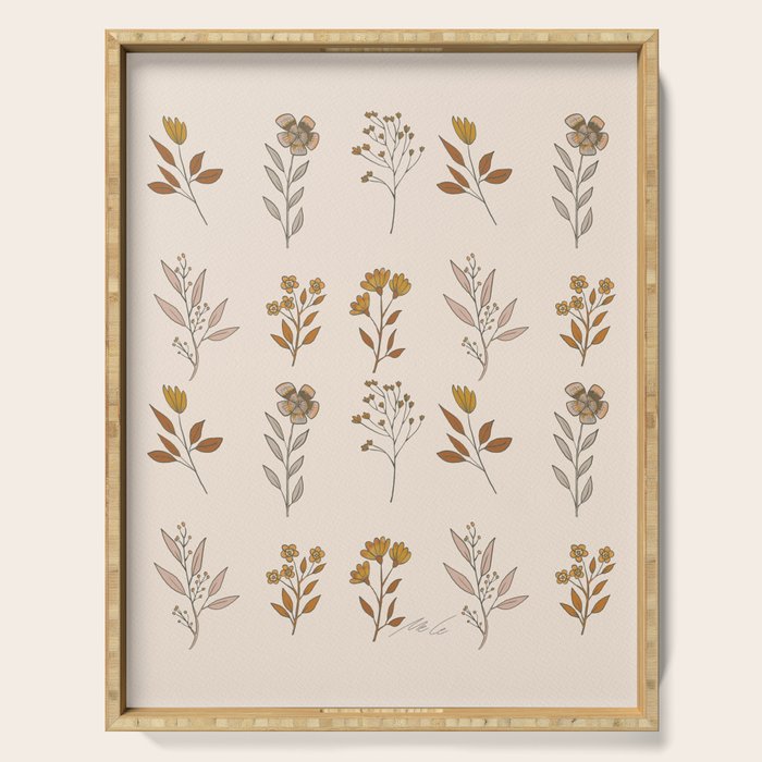 Flower Pattern_16 Serving Tray Gallery Image 1