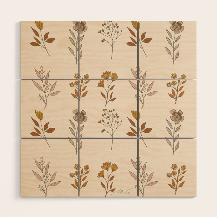 Flower Pattern_16 Wood Wall Art Gallery Image 1