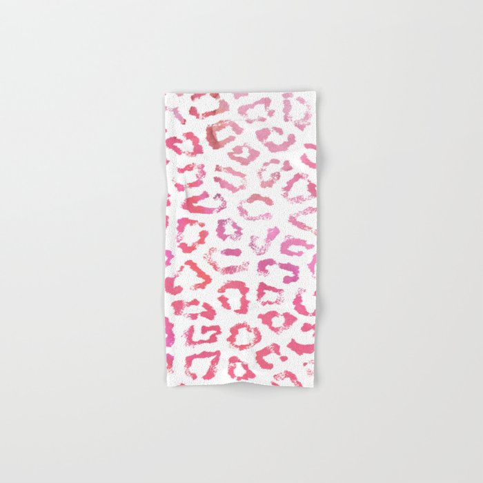 Modern white pink  watercolor animal print Bath Towel Gallery Image 1