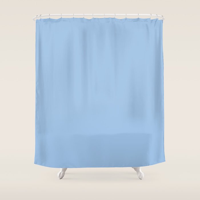 Baby Blue Solid Color Shower Curtain Gallery Image 1