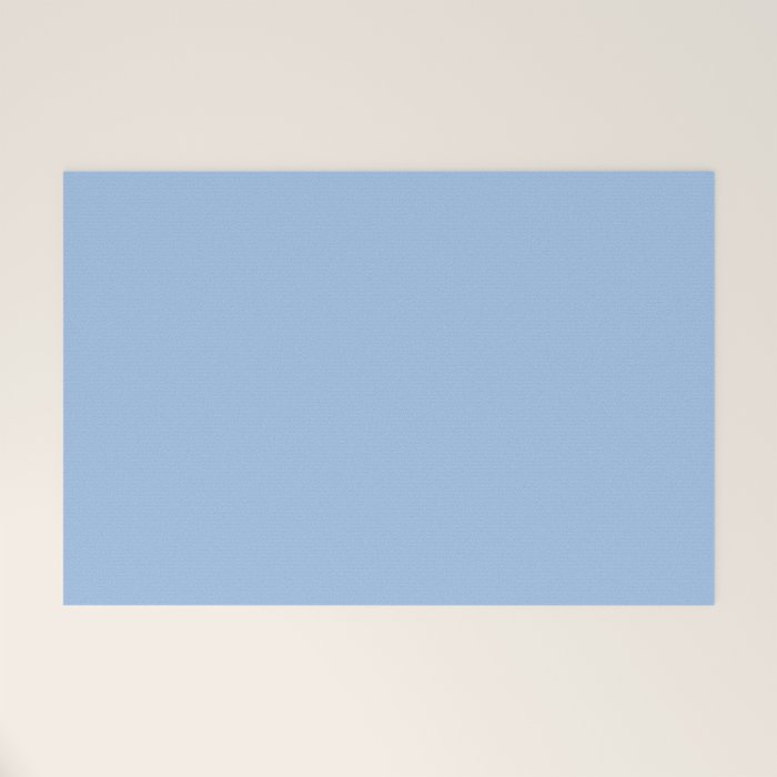 Baby Blue Solid Color Welcome Mat Gallery Image 1