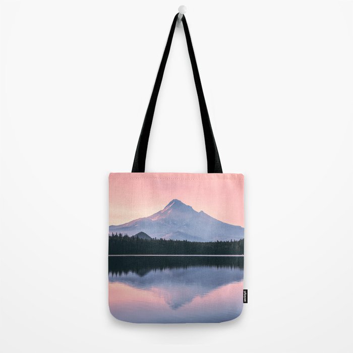 Mount Hood Pastel Sunset - Cascade Mountain Adventure Tote Bag Gallery Image 2