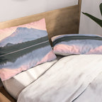 Mount Hood Pastel Sunset - Cascade Mountain Adventure Pillow Sham Gallery Image 2