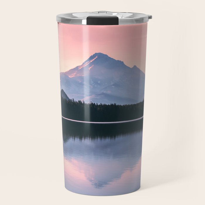 Mount Hood Pastel Sunset - Cascade Mountain Adventure Travel Mug Gallery Image 1