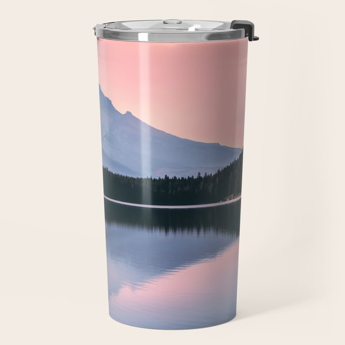 Mount Hood Pastel Sunset - Cascade Mountain Adventure Travel Mug Gallery Image 2
