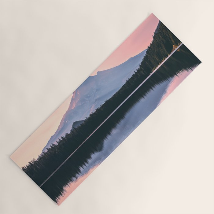 Mount Hood Pastel Sunset - Cascade Mountain Adventure Yoga Mat Gallery Image 1