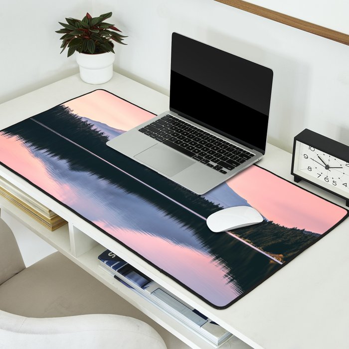 Mount Hood Pastel Sunset - Cascade Mountain Adventure Desk Mat Gallery Image 2