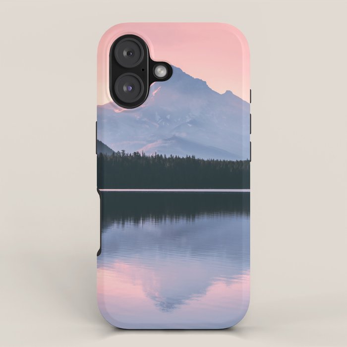 Mount Hood Pastel Sunset - Cascade Mountain Adventure iPhone Case Gallery Image 1