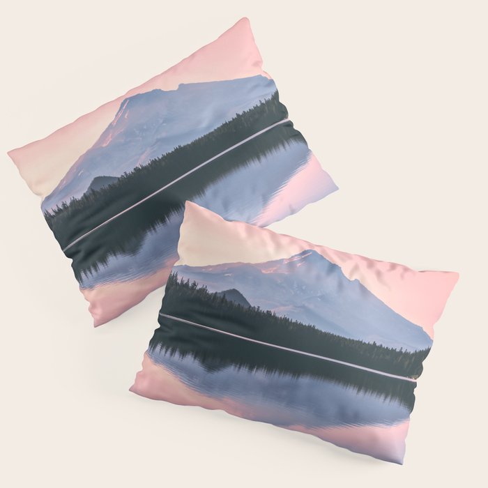 Mount Hood Pastel Sunset - Cascade Mountain Adventure Pillow Sham Gallery Image 3