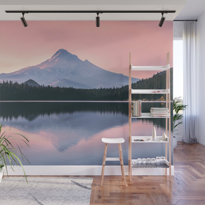 Mount Hood Pastel Sunset - Cascade Mountain Adventure Wall Mural Gallery Image 1