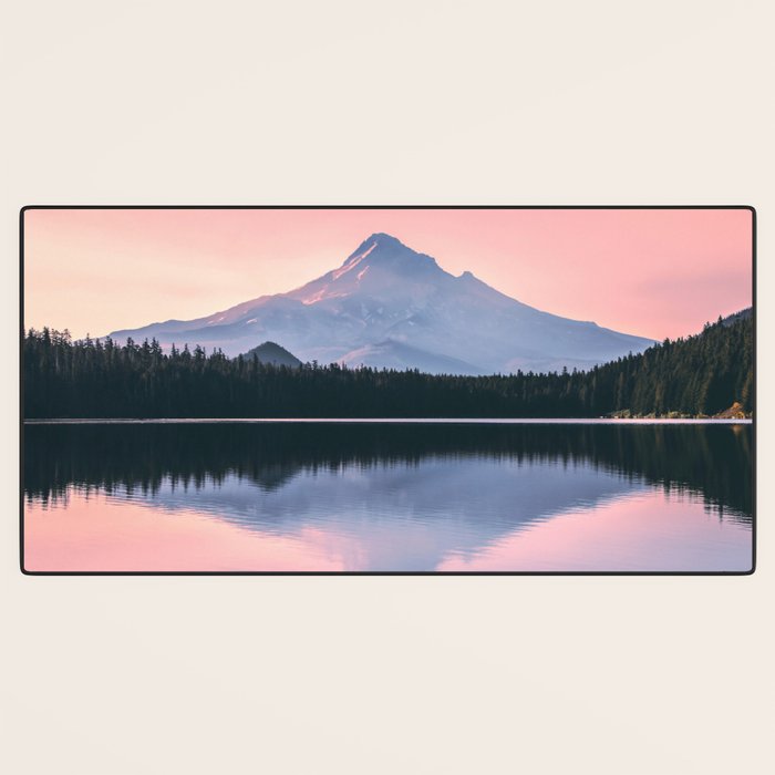Mount Hood Pastel Sunset - Cascade Mountain Adventure Desk Mat Gallery Image 3