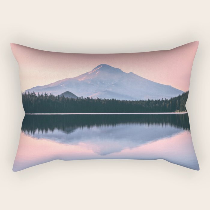 Mount Hood Pastel Sunset - Cascade Mountain Adventure Rectangular Pillow Gallery Image 2