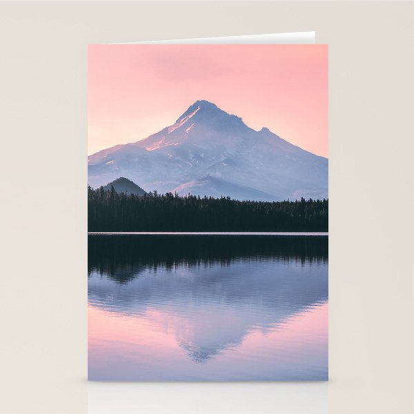 Mount Hood Pastel Sunset - Cascade Mountain Adventure Stationery Card Gallery Image 2