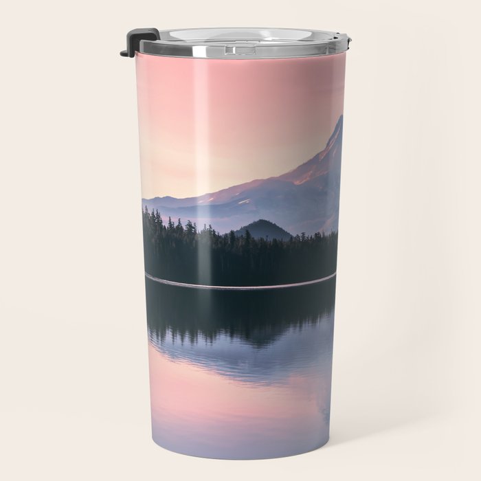 Mount Hood Pastel Sunset - Cascade Mountain Adventure Travel Mug Gallery Image 3