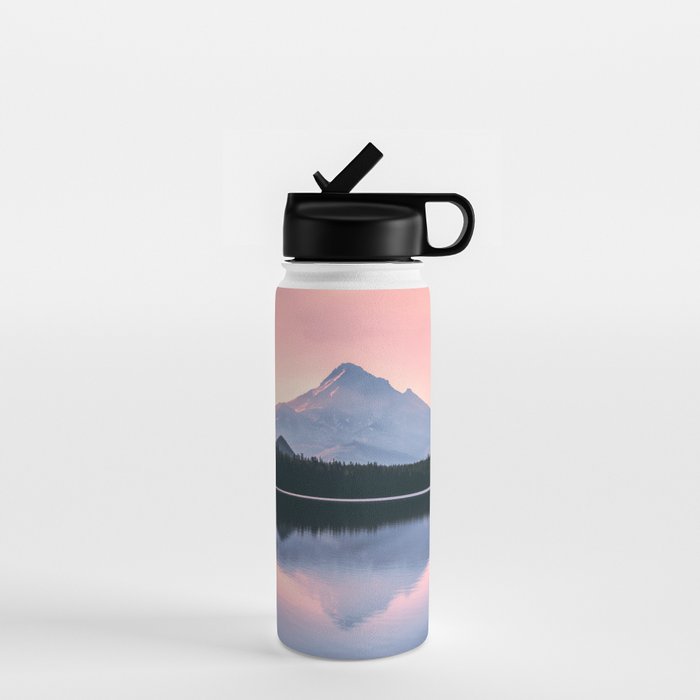 Mount Hood Pastel Sunset - Cascade Mountain Adventure Water Bottle Gallery Image 1