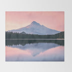 Mount Hood Pastel Sunset - Cascade Mountain Adventure Throw Blanket Gallery Image 2