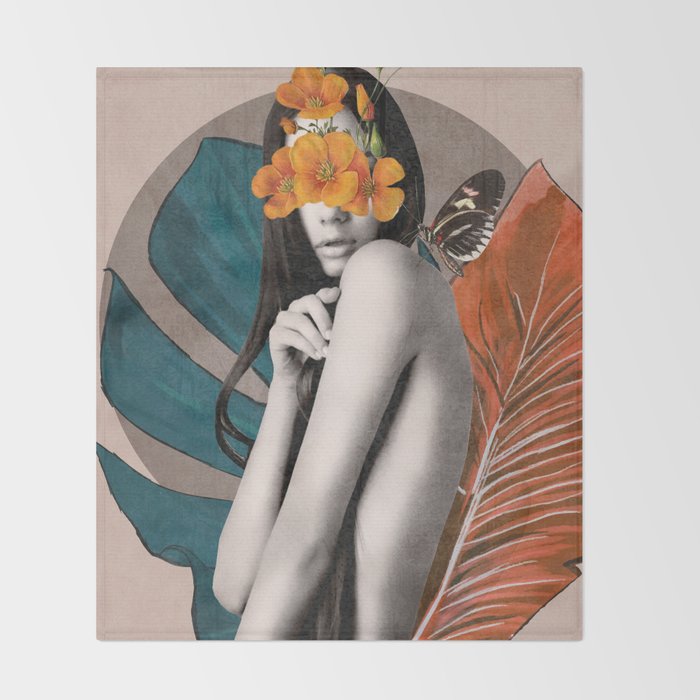 Tropical Girl 5 Throw Blanket Gallery Image 2