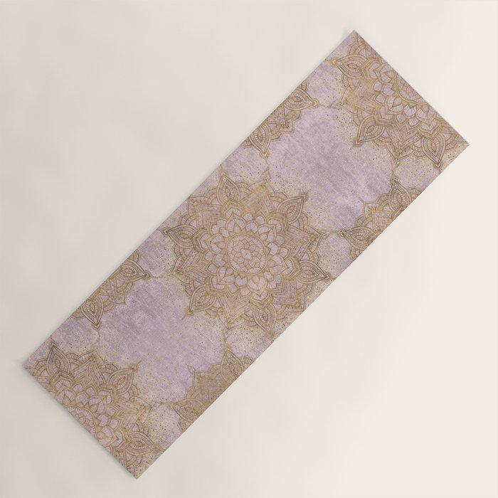 Boho sparkling mandala - rose gold Yoga Mat Gallery Image 1