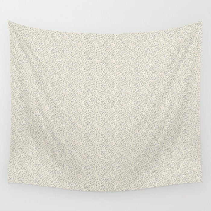 Diagonal Trailing Ditsy Floral - Cream Blue Wall Tapestry Gallery Image 4