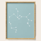 Sagittarius Zodiac Star Constellation Line Art Pastel Teal Serving Tray Gallery Image 1