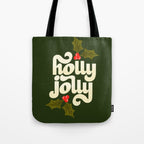 Holly Jolly Lettering Tote Bag Gallery Image 1
