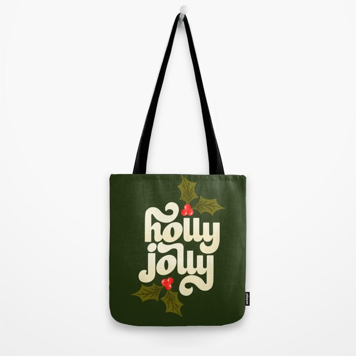 Holly Jolly Lettering Tote Bag Gallery Image 2