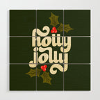 Holly Jolly Lettering Wood Wall Art Gallery Image 1