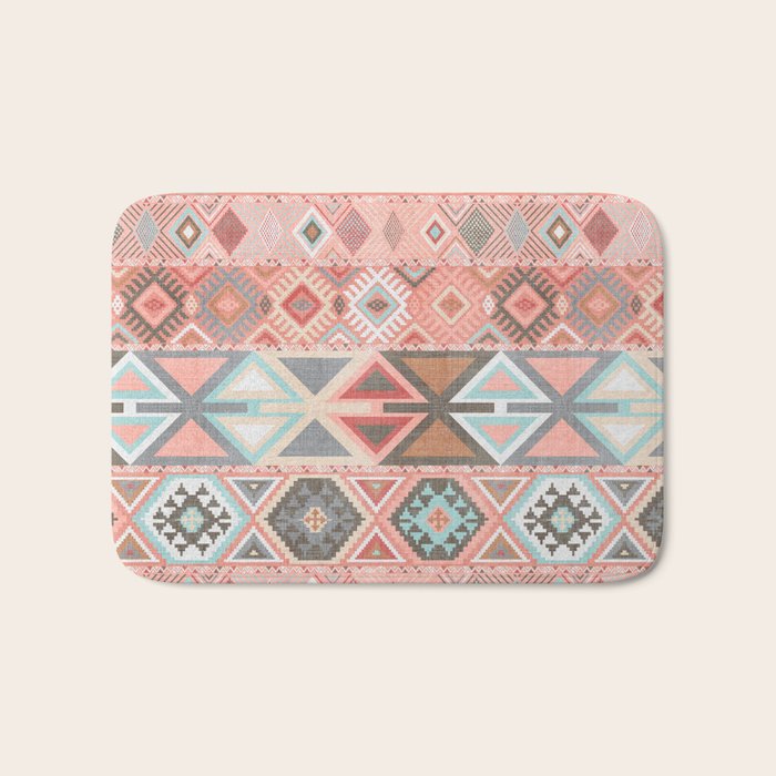 Aztec Artisan in Pink Bath Mat Gallery Image 1