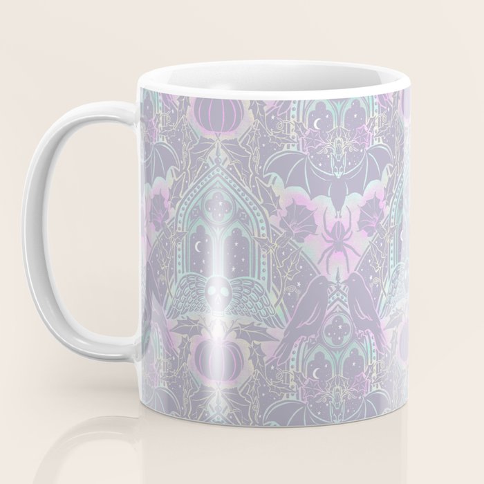 Gothic Halloween Damask - pastel glow Coffee Mug Gallery Image 3