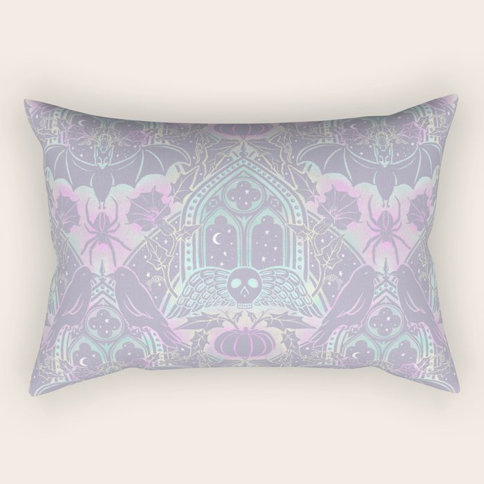 Gothic Halloween Damask - pastel glow Rectangular Pillow Gallery Image 1