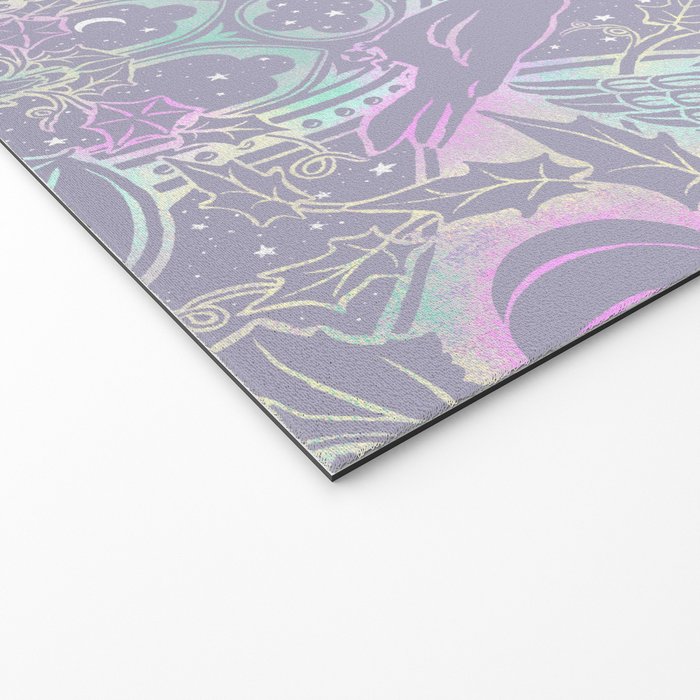 Gothic Halloween Damask - pastel glow Welcome Mat Gallery Image 2