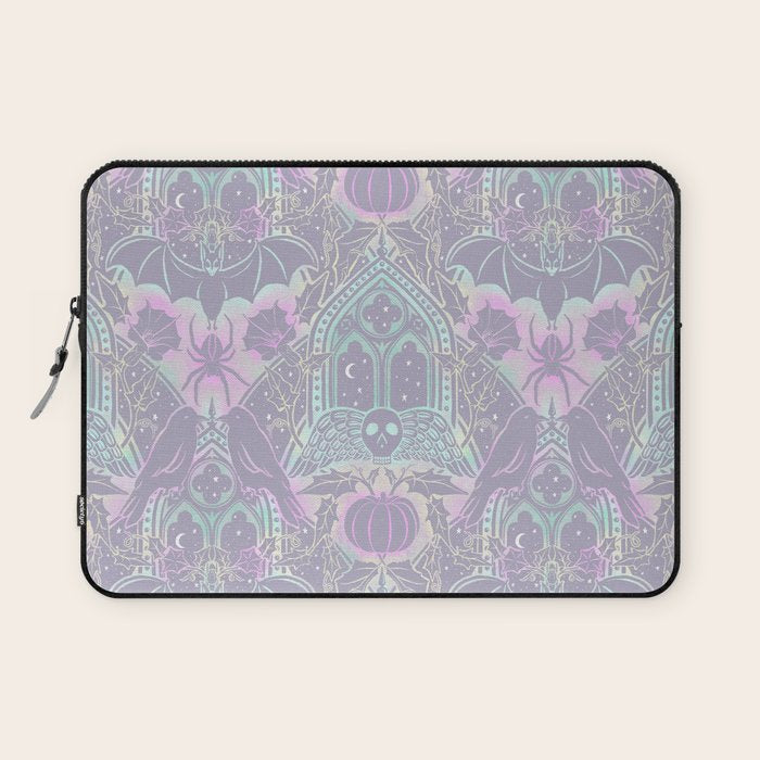 Gothic Halloween Damask - pastel glow Laptop Sleeve Gallery Image 1