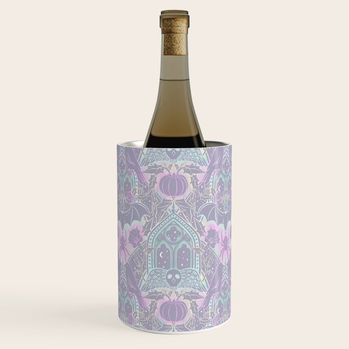 Gothic Halloween Damask - pastel glow Wine Chiller Gallery Image 1
