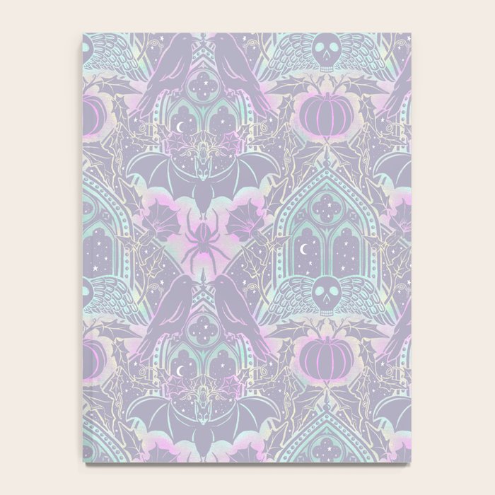Gothic Halloween Damask - pastel glow Notebook Gallery Image 4