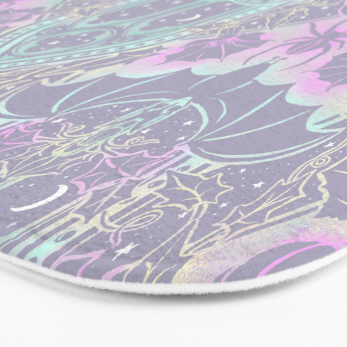 Gothic Halloween Damask - pastel glow Bath Mat Gallery Image 3